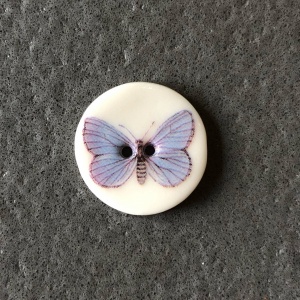 Soft Blue Butterfly Smaller Medium Circular Button